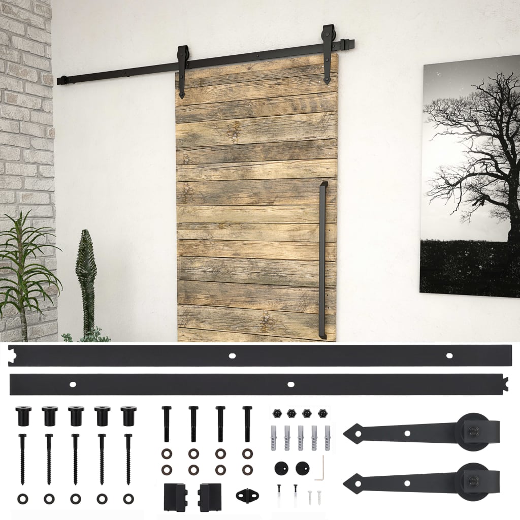 Hardwaresets voor schuifdeuren 2 st 200 cm staal