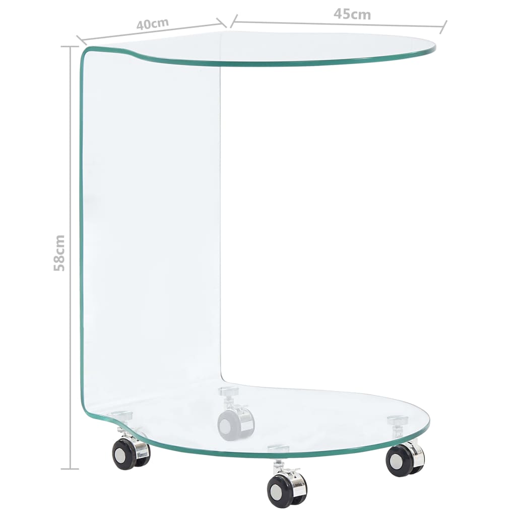 Salontafel 45x40x58 cm gehard glas