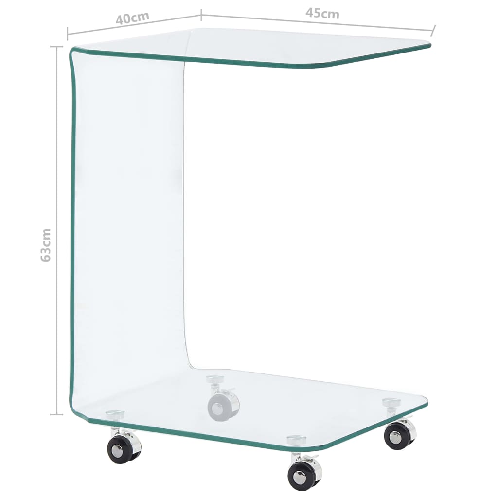 Salontafel 45x40x58 cm gehard glas