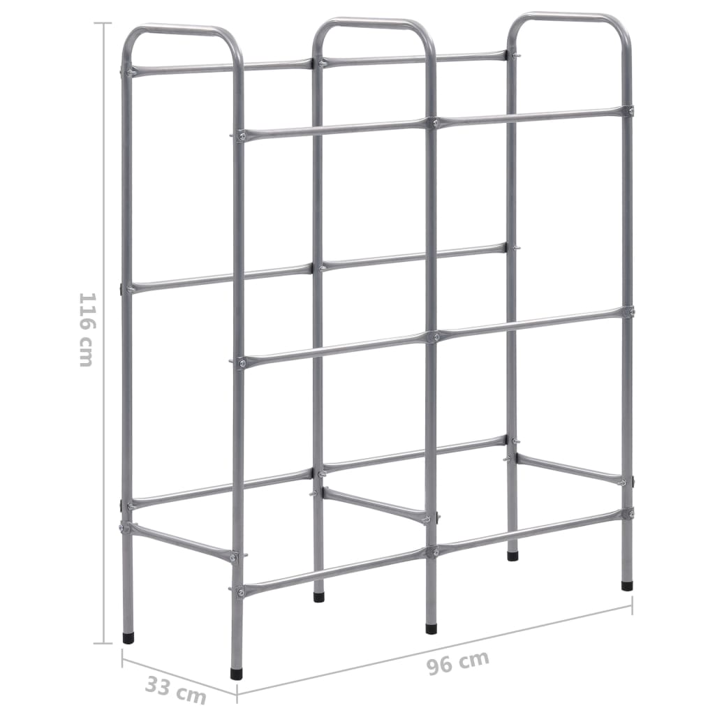 Opbergrek voor 3 kratten 50x33x116 staal zilverkleurig