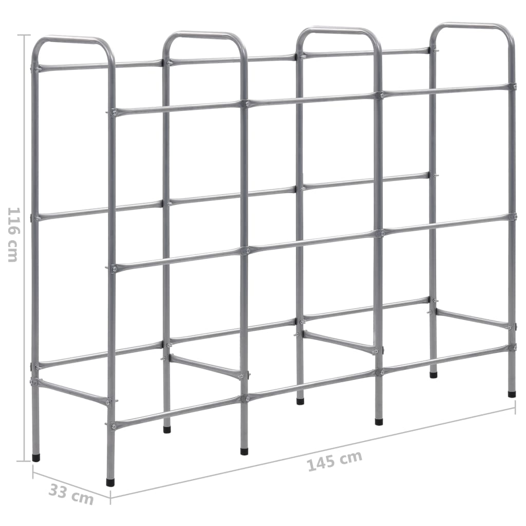 Opbergrek voor 3 kratten 50x33x116 staal zilverkleurig