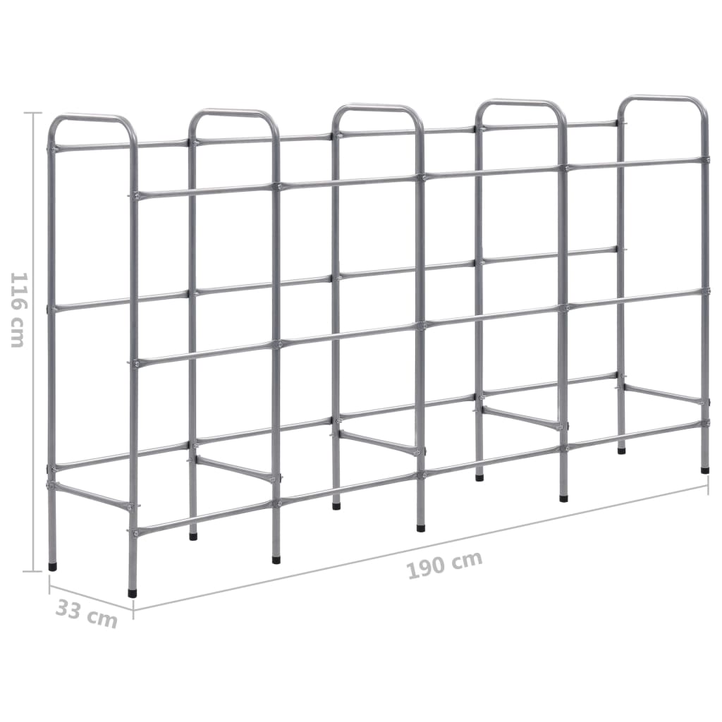 Opbergrek voor 3 kratten 50x33x116 staal zilverkleurig