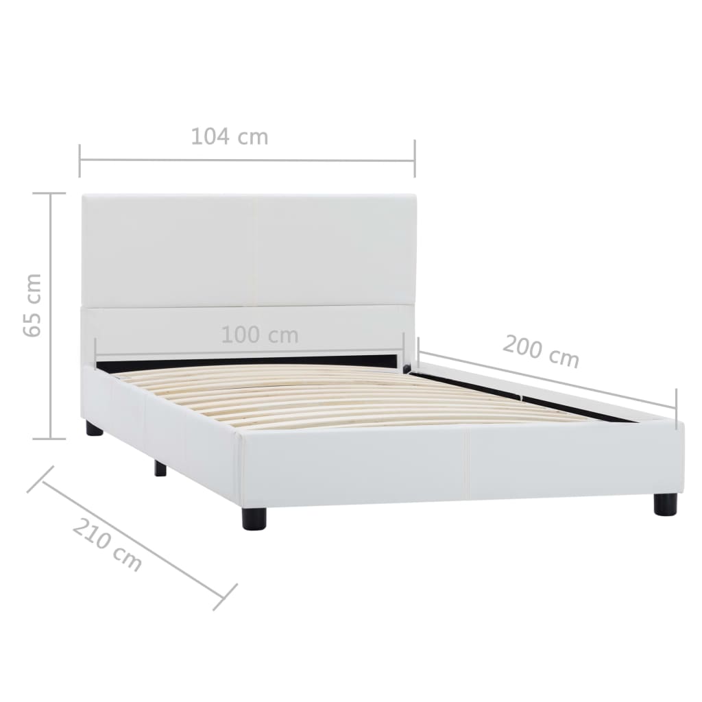 Bedframe kunstsuède bruin 90x200 cm