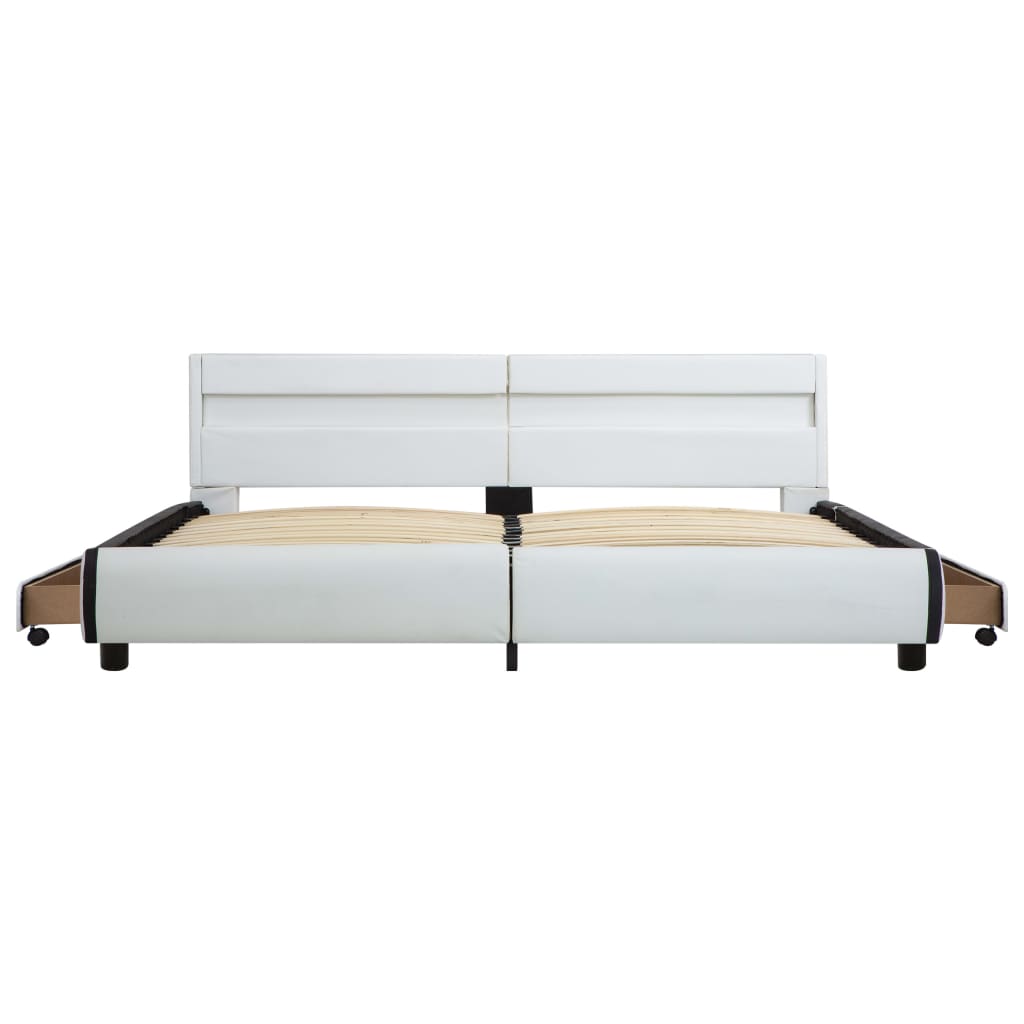 Bedframe met LED kunstleer zwart 140x200 cm