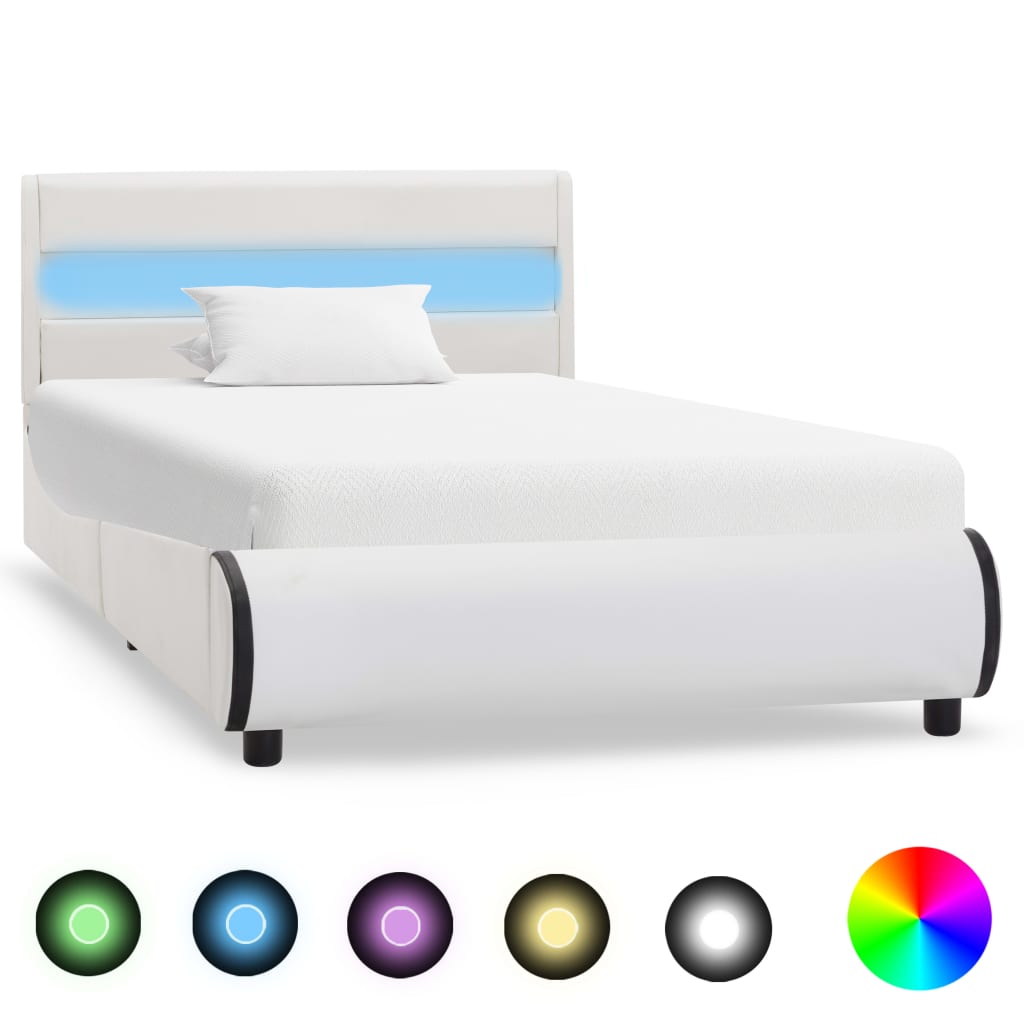 Bedframe met LED kunstleer 180x200 cm