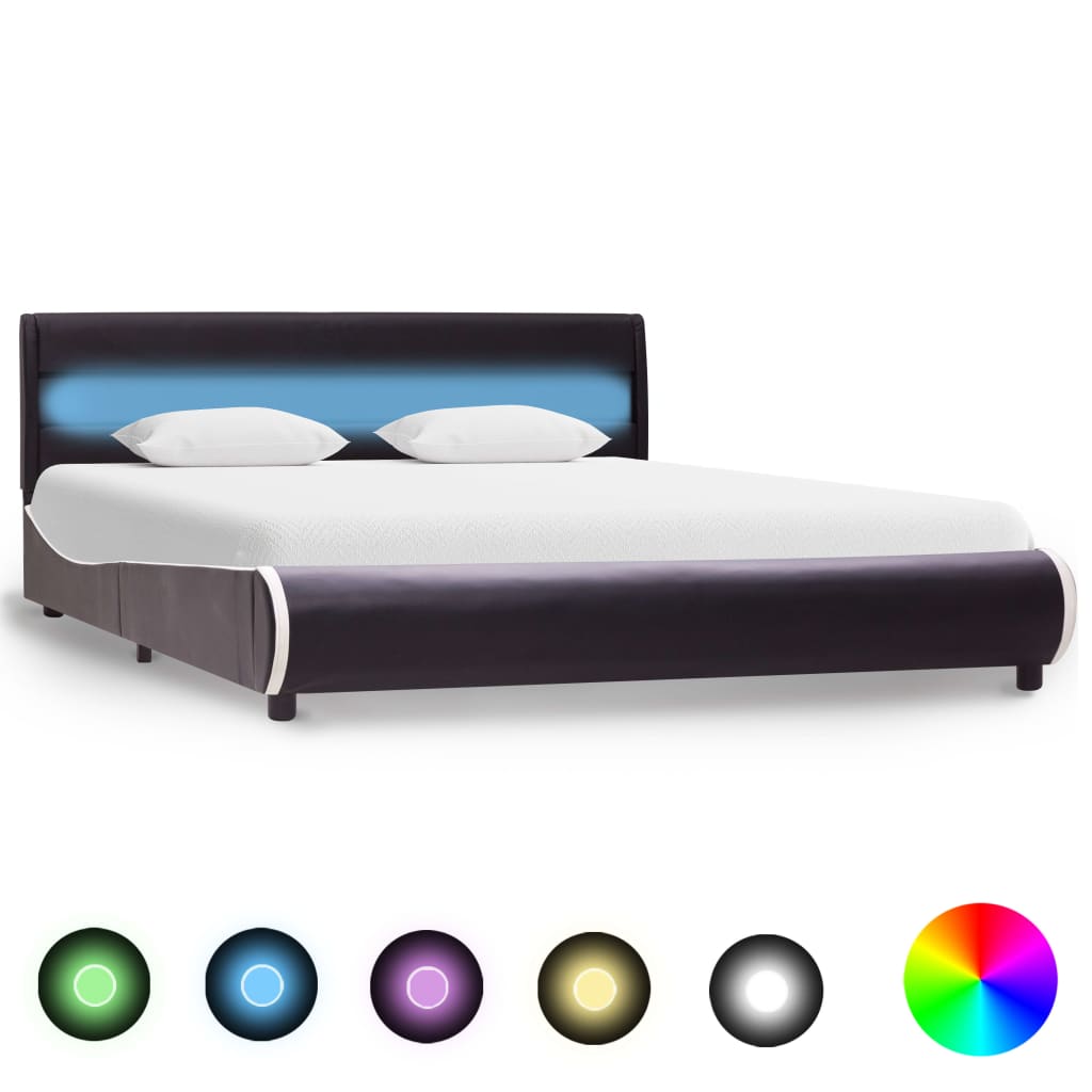 Bedframe met LED kunstleer 180x200 cm