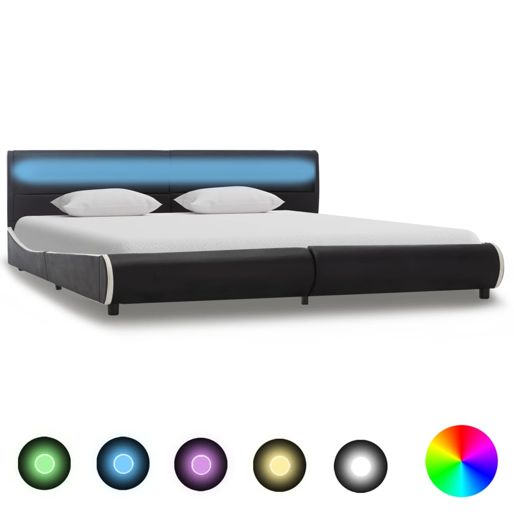 Bedframe met LED kunstleer 180x200 cm