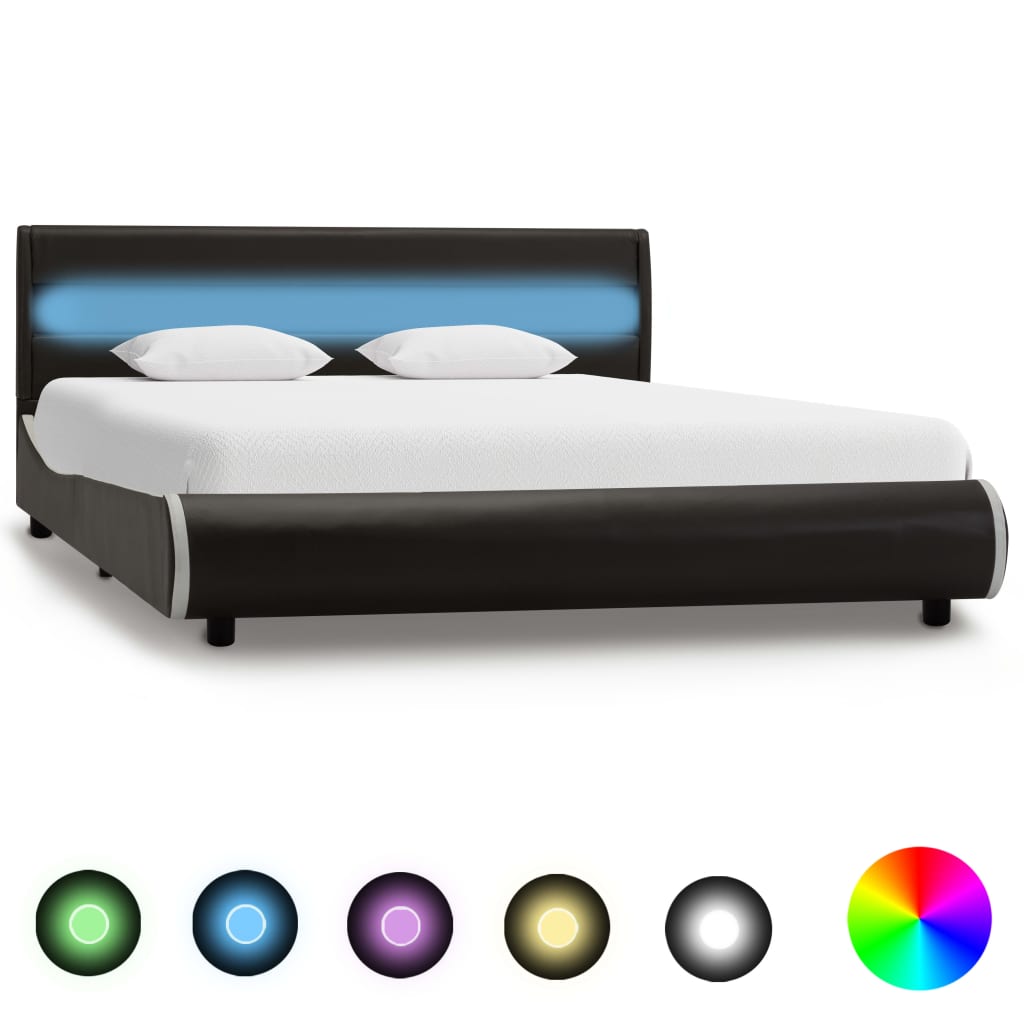 Bedframe met LED kunstleer 180x200 cm