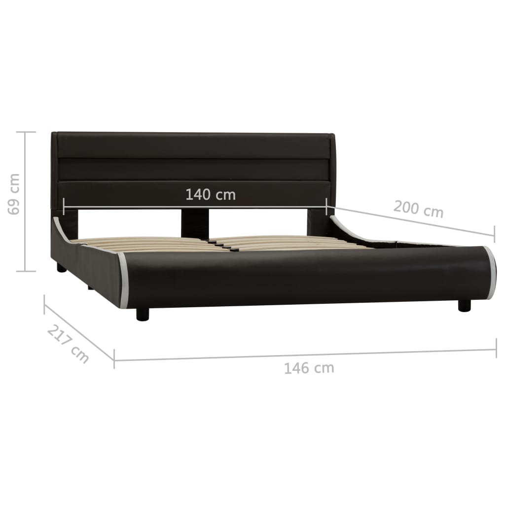 Bedframe met LED kunstleer 180x200 cm