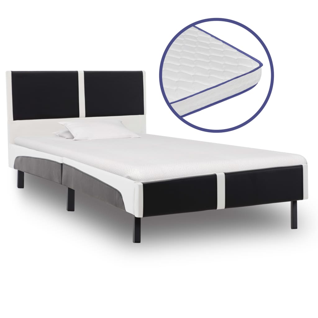 Bed met traagschuim matras kunstleer 180x200 cm