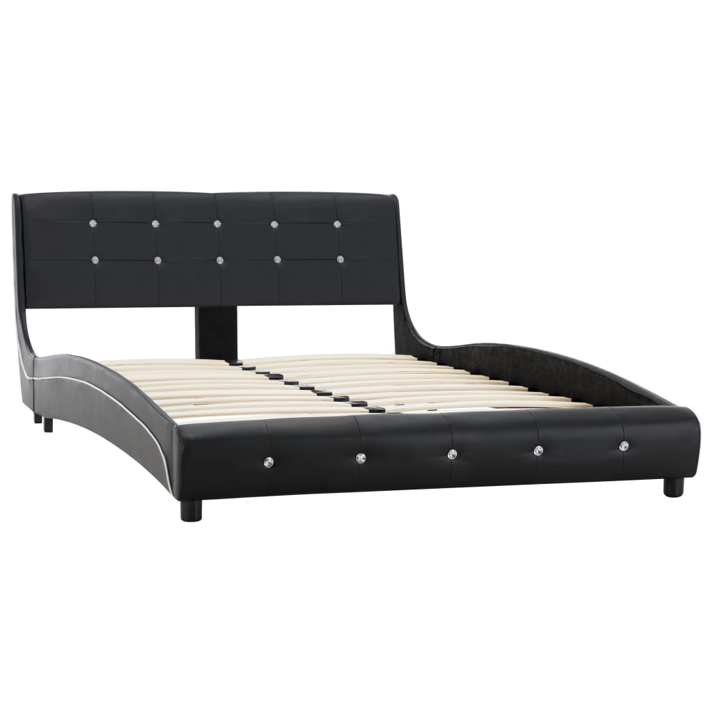 Bed met traagschuim matras kunstleer 160x200 cm