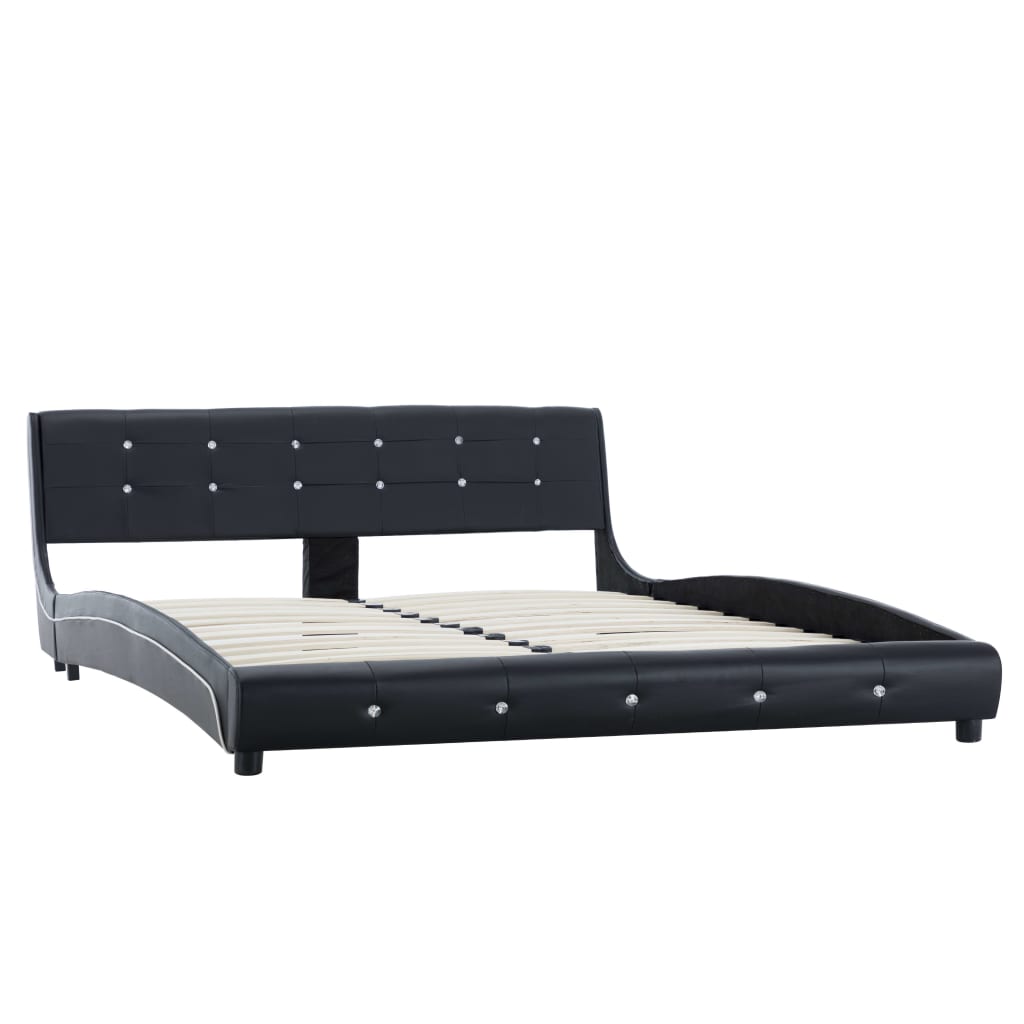 Bed met traagschuim matras kunstleer wit 90x200 cm