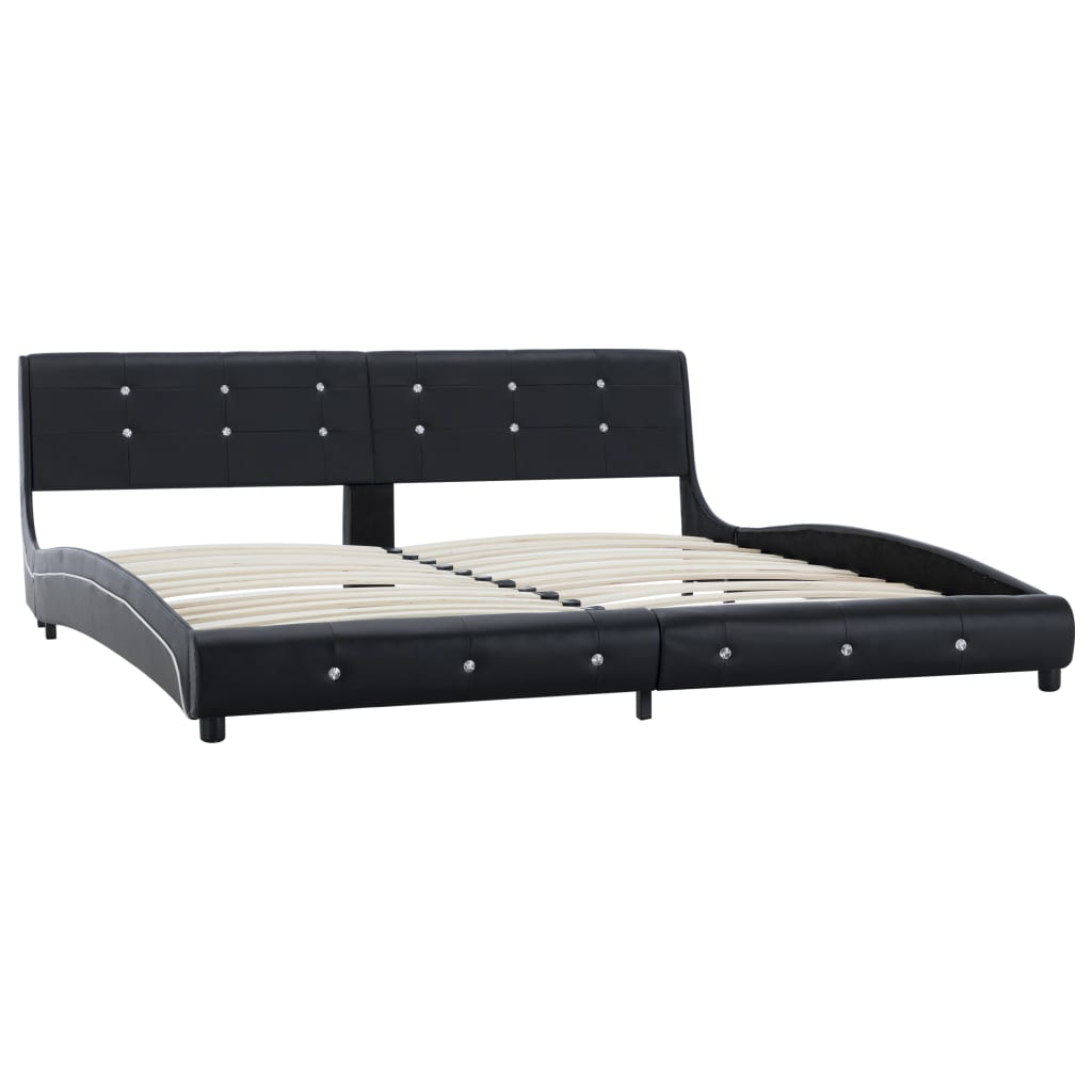 Bed met traagschuim matras kunstleer wit 90x200 cm