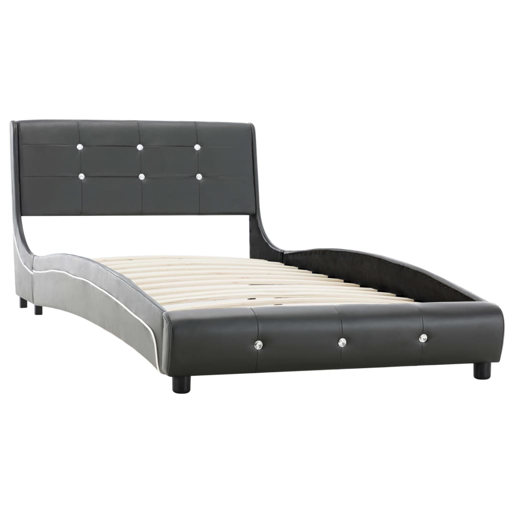 Bed met traagschuim matras kunstleer wit 90x200 cm