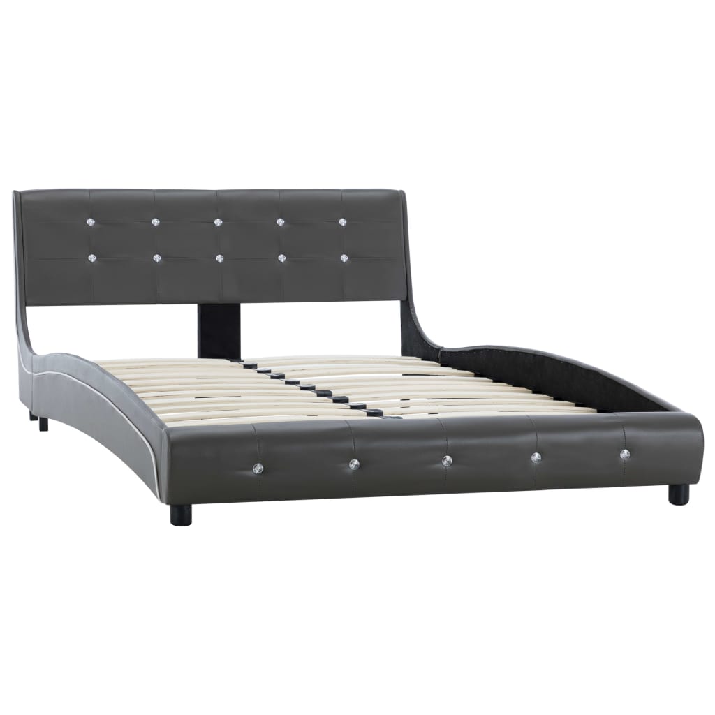 Bed met traagschuim matras kunstleer 160x200 cm