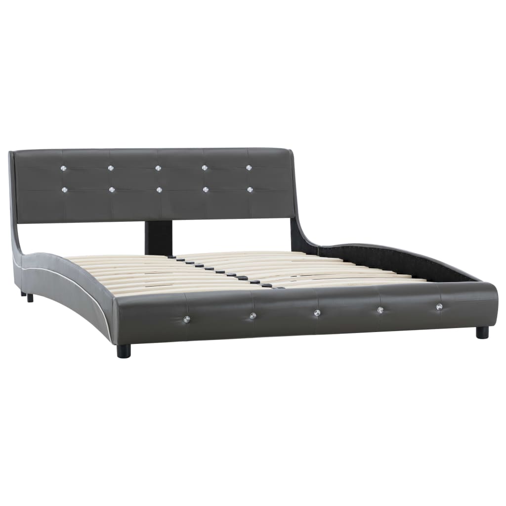 Bed met traagschuim matras kunstleer 160x200 cm