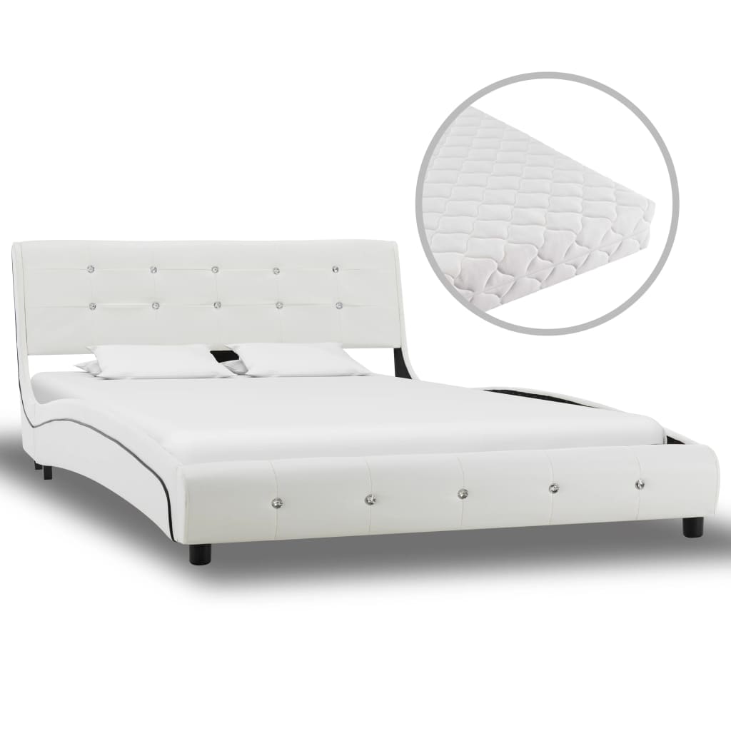 Bed met matras kunstleer 160x200 cm