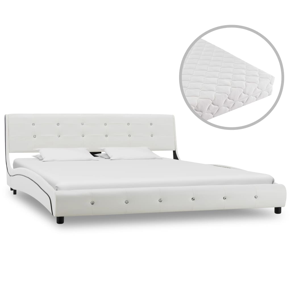 Bed met matras kunstleer 160x200 cm