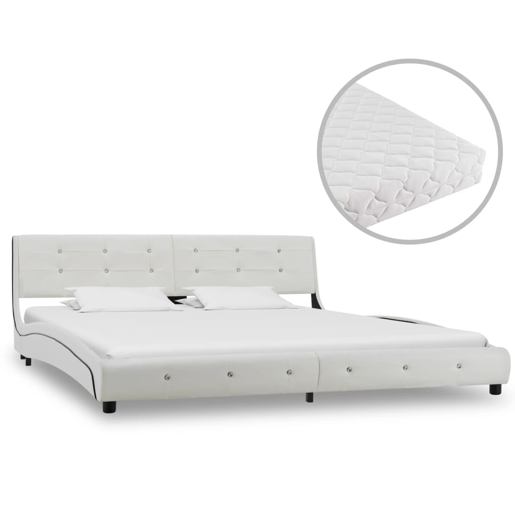 Bed met matras kunstleer 160x200 cm