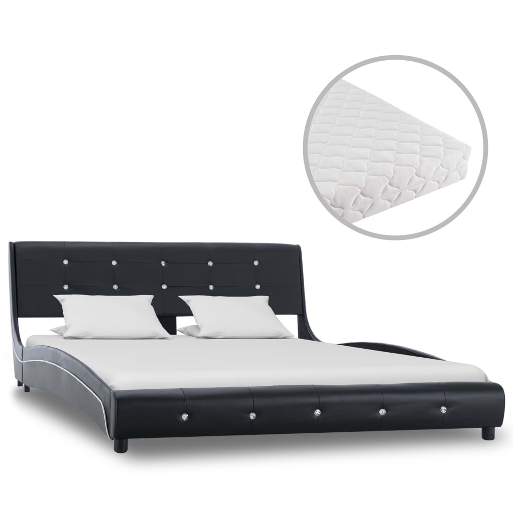 Bed met matras kunstleer 160x200 cm