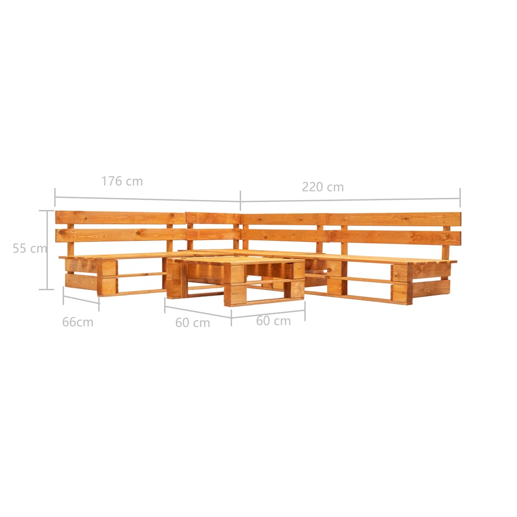 4-delige Loungeset pallet hout