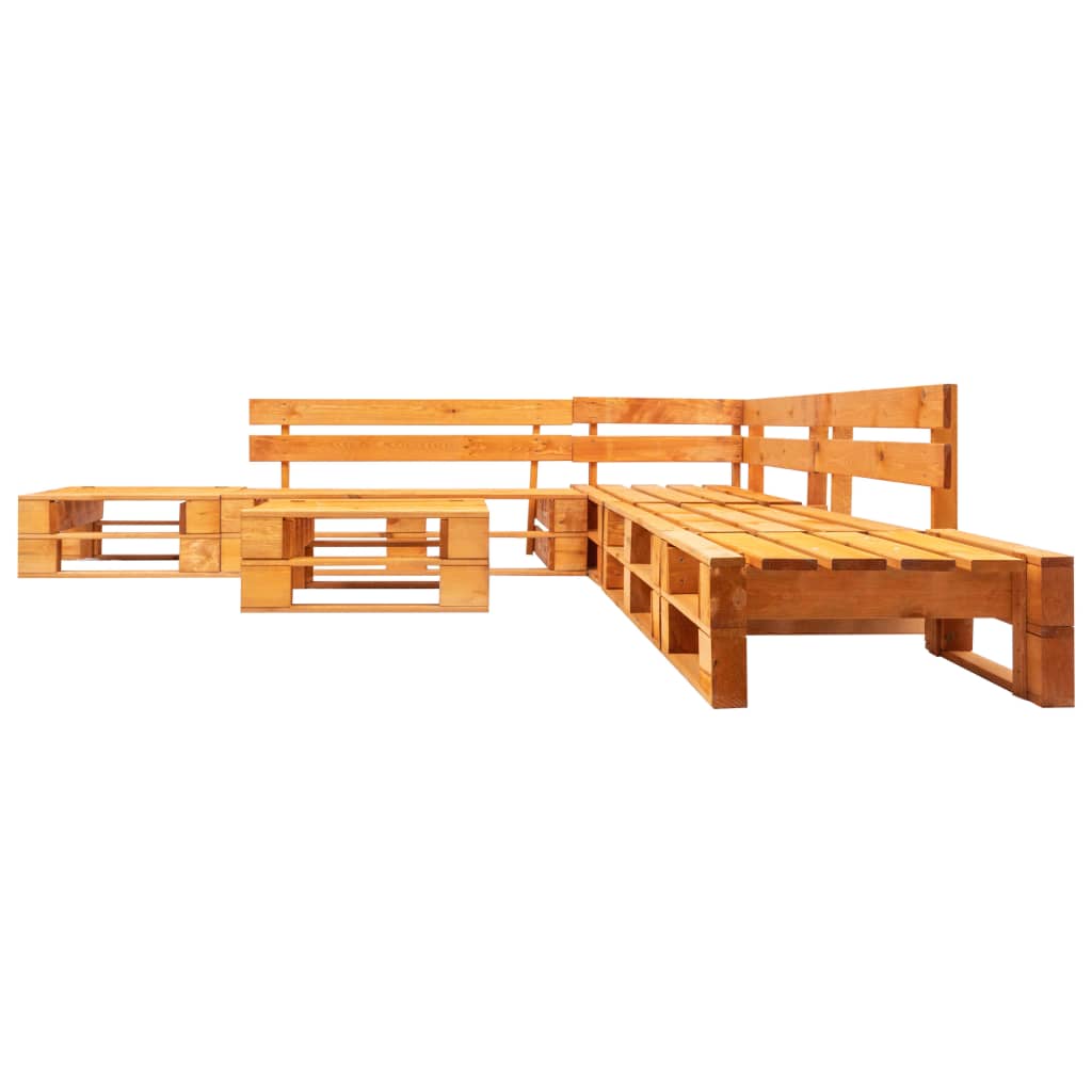 6-delige Loungeset pallet met grijze kussens hout