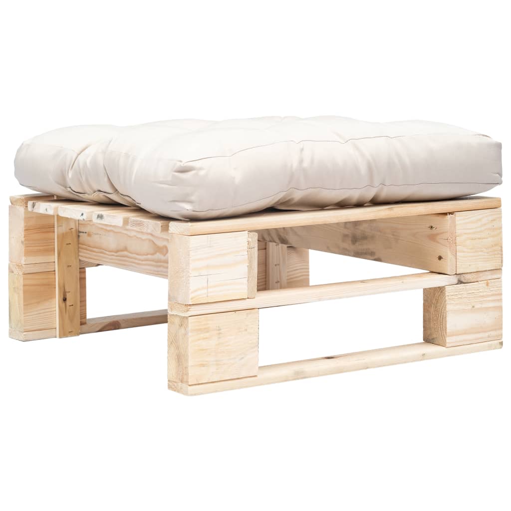 Tuinhocker met kussen pallet hout