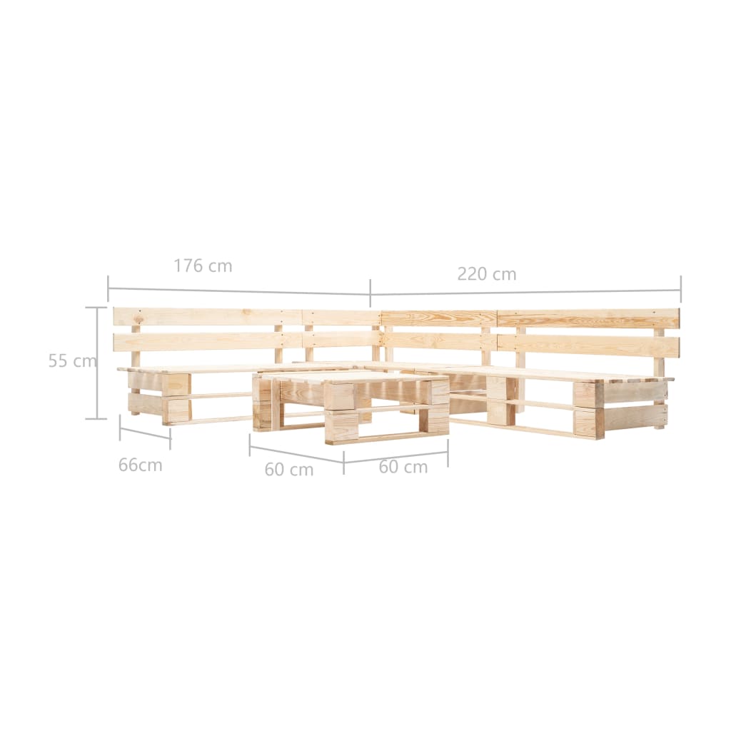 4-delige Loungeset pallet hout