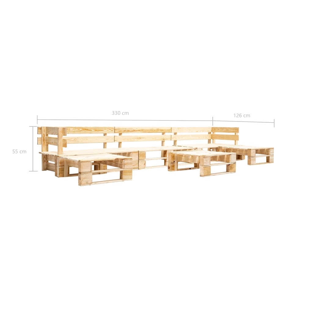 6-delige Loungeset pallet hout