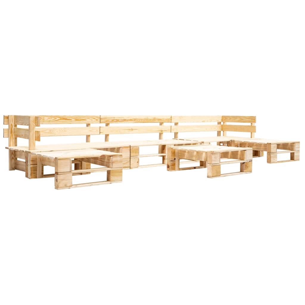 6-delige Loungeset pallet met grijze kussens hout