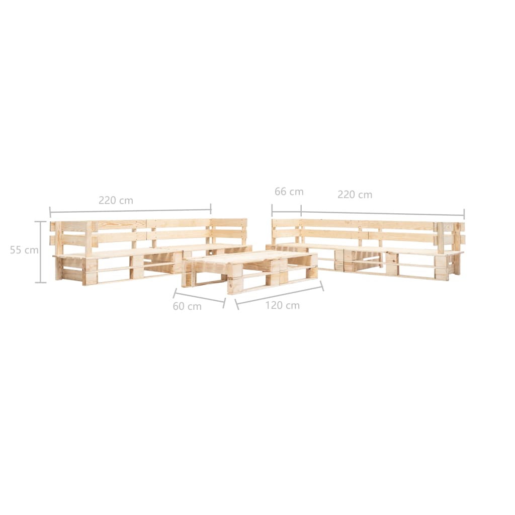 6-delige Loungeset pallet hout