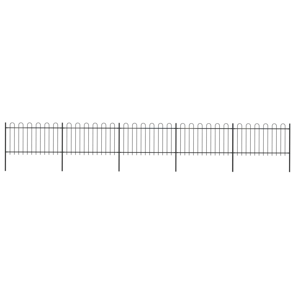 Tuinhek met ronde bovenkant 8,5x1,2 m staal zwart