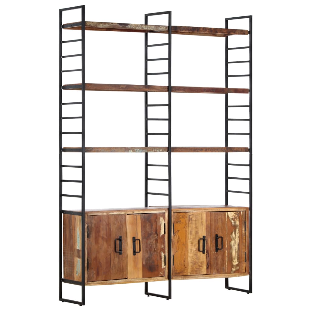 Boekenkast met 4 schappen 124x30x180 cm massief mangohout