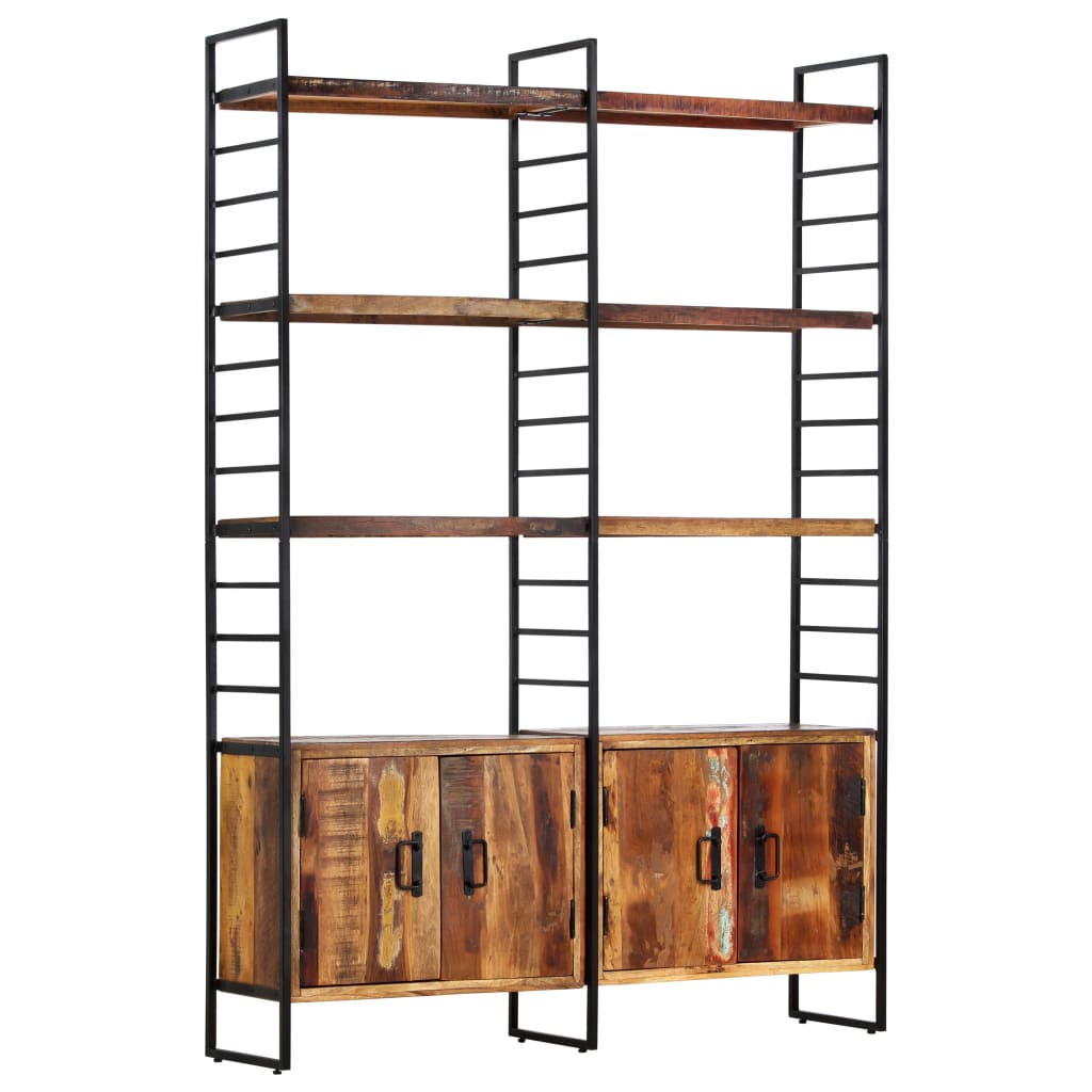 Boekenkast met 4 schappen 124x30x180 cm massief mangohout