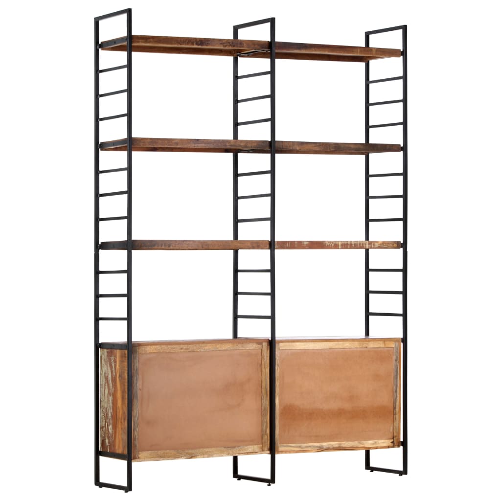 Boekenkast met 4 schappen 124x30x180 cm massief mangohout