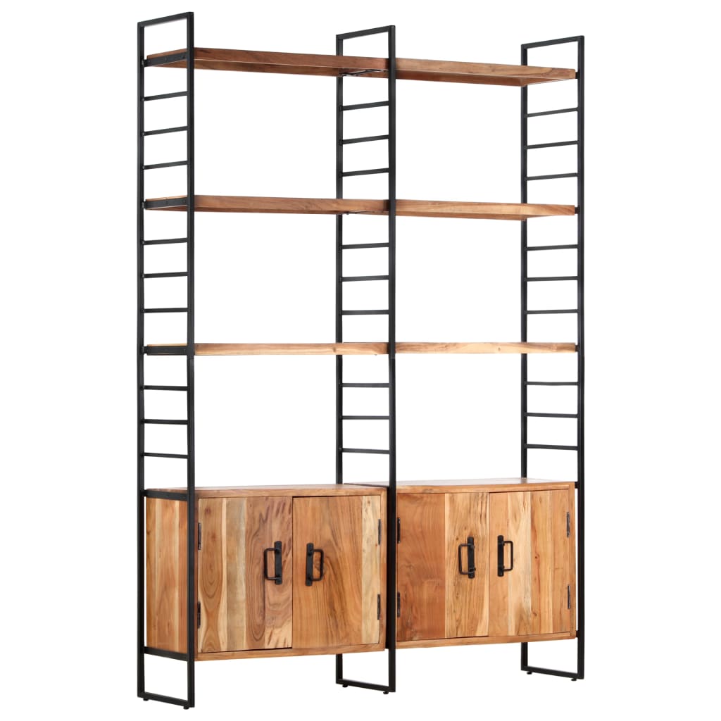 Boekenkast met 4 schappen 124x30x180 cm massief mangohout