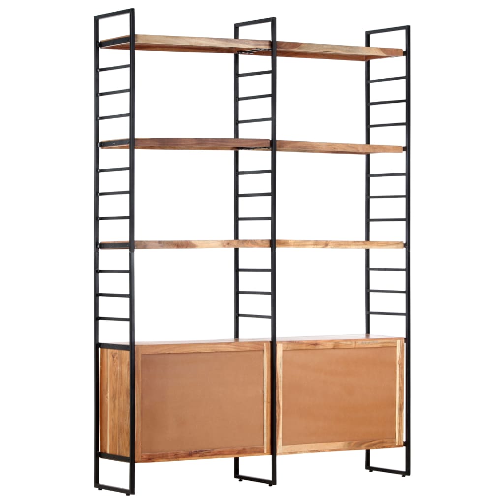 Boekenkast met 4 schappen 124x30x180 cm massief mangohout