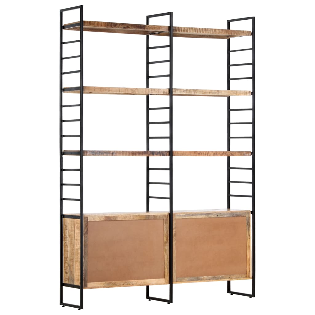 Boekenkast met 4 schappen 124x30x180 cm massief mangohout