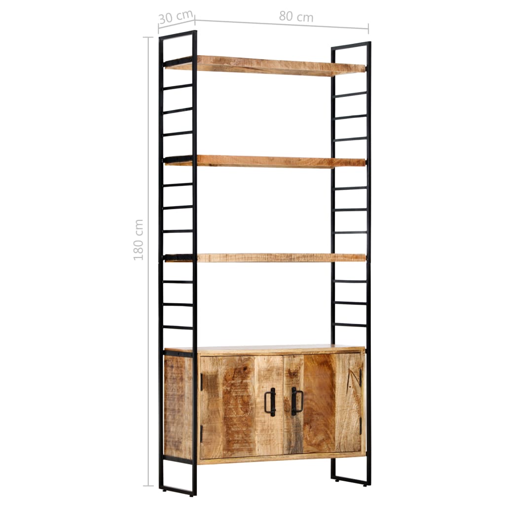 Boekenkast met 4 schappen 80x30x180 cm massief mangohout