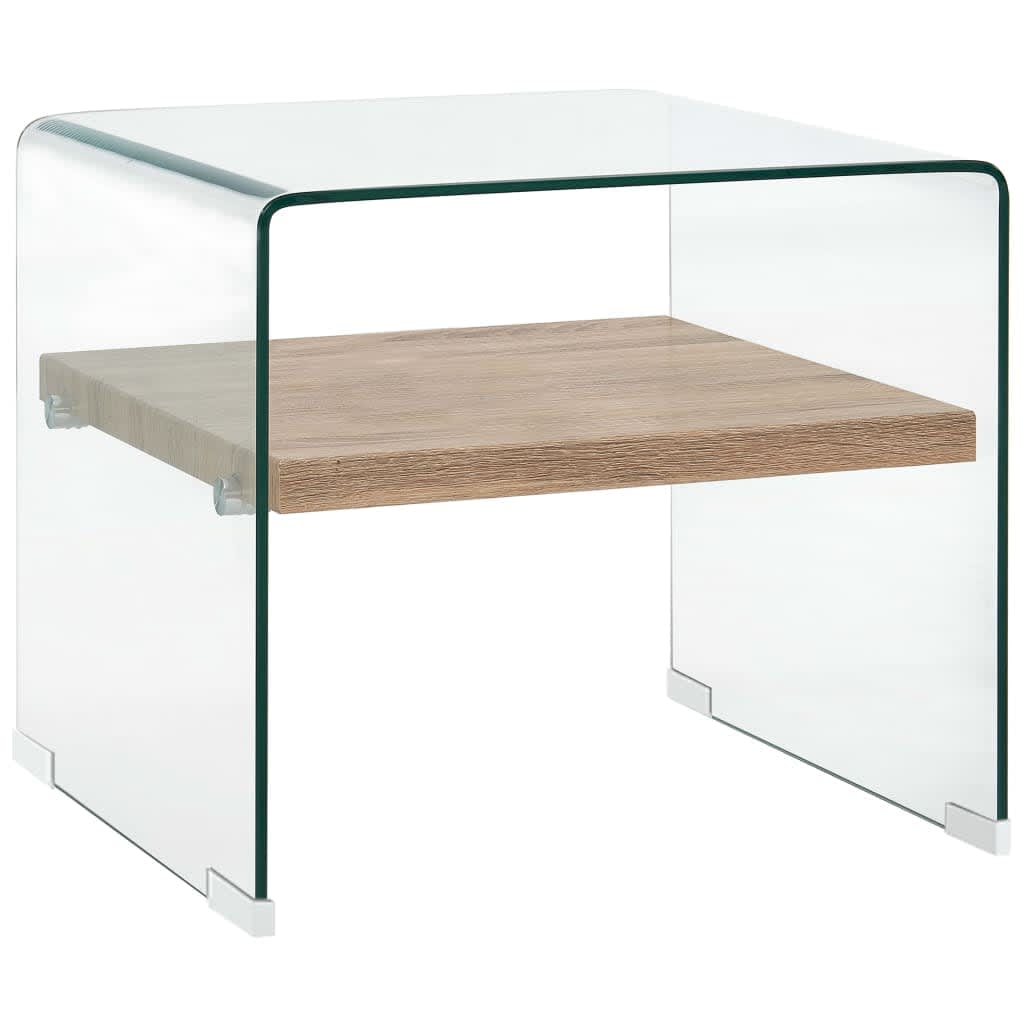 Salontafel 50x50x45 cm gehard glas transparant