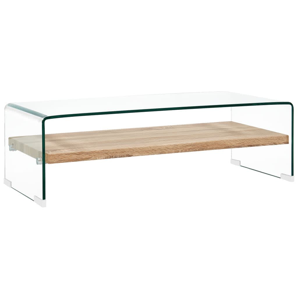 Salontafel 50x50x45 cm gehard glas transparant