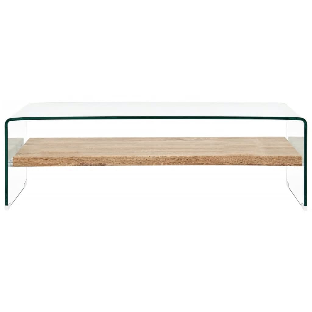 Salontafel 50x50x45 cm gehard glas transparant