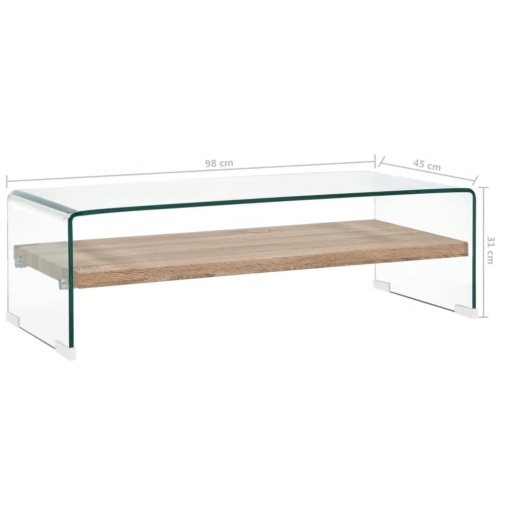 Salontafel 50x50x45 cm gehard glas transparant