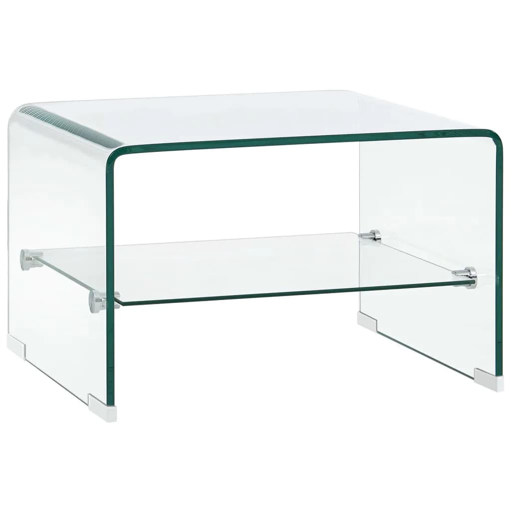 Salontafel 98x45x31 cm gehard glas transparant