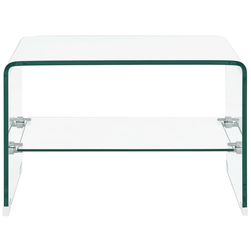 Salontafel 98x45x31 cm gehard glas transparant