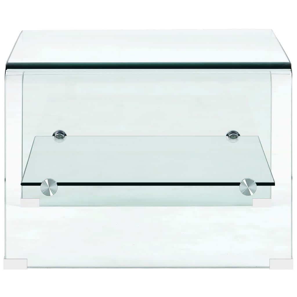 Salontafel 98x45x31 cm gehard glas transparant