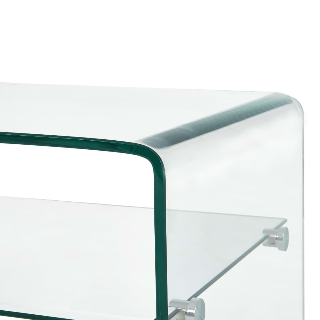 Salontafel 98x45x31 cm gehard glas transparant