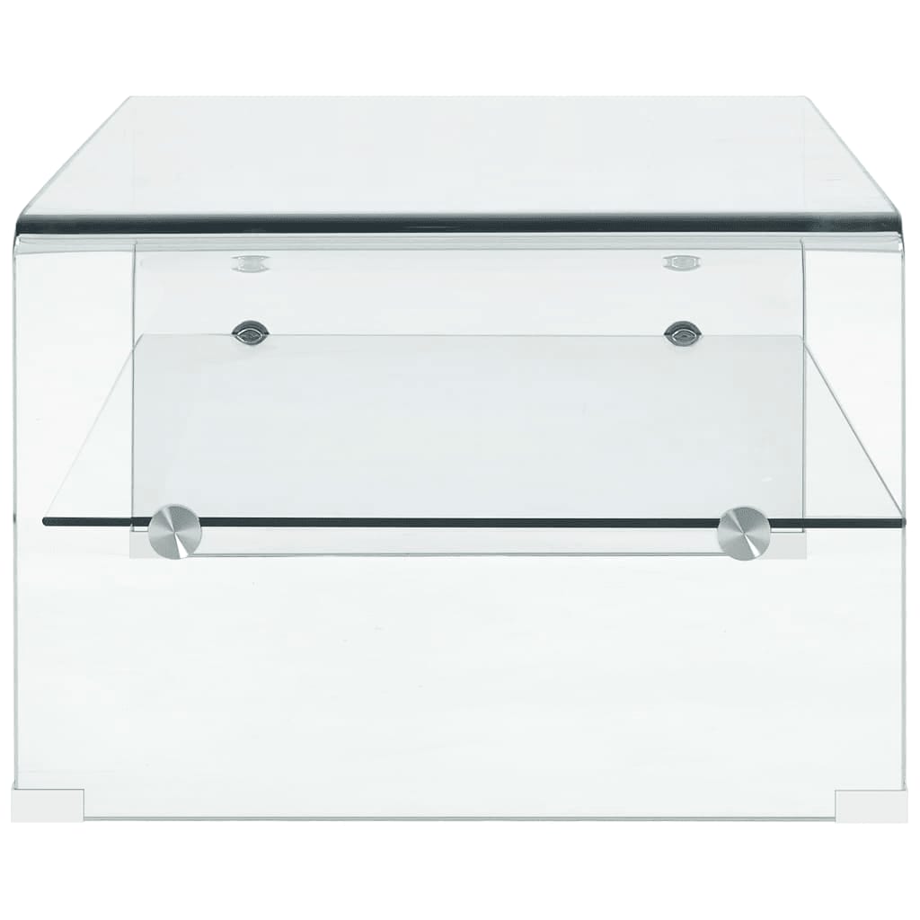 Salontafel 98x45x31 cm gehard glas transparant