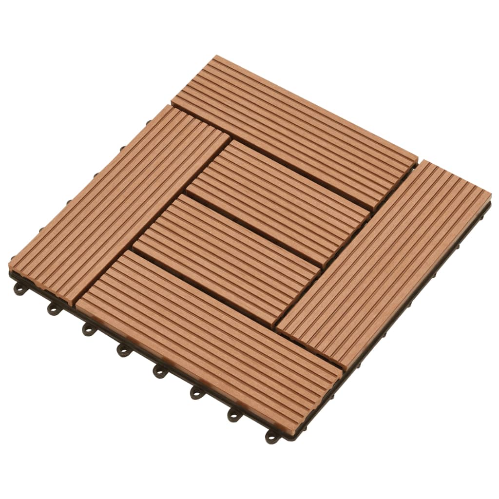 WPC Tegels 30x30cm 11 stuks 1m2 bruin