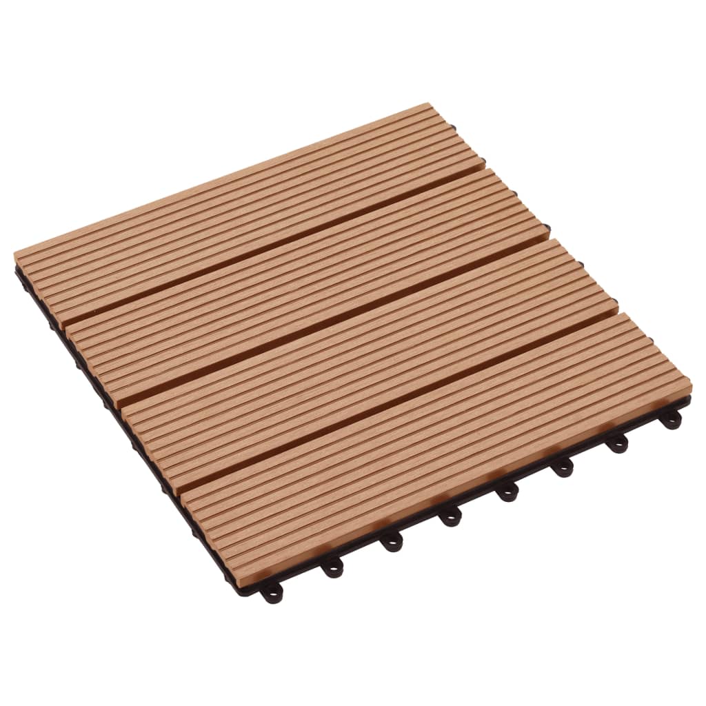 WPC Tegels 30x30cm 11 stuks 1m2 bruin